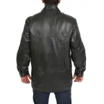 Gents Classic Soft Leather Parka Overcoat Clive Black