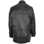 Mens Classic Leather Winter Car Coat Black