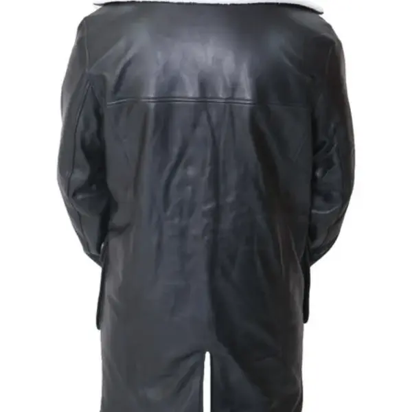 Bane Leather Black Sherpa Coat