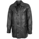 Mens Classic Leather Winter Car Coat Black