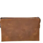 Real Leather Lockable Wrist Bag Thames Tan