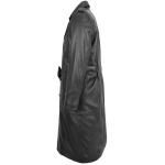 Men Leather Double Breasted Coat Travis Black