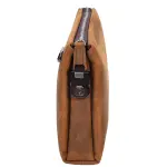 Real Leather Lockable Wrist Bag Thames Tan