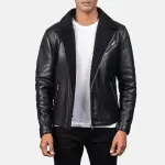 Alberto Shearling Black Leather Jacket