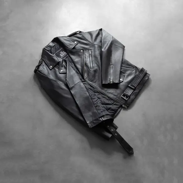 Allaric Alley Black Leather Biker Jacket