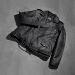 Allaric Alley Distressed Black Leather Biker Jacket