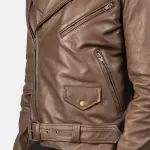 Allaric Alley Mocha Leather Biker Jacket