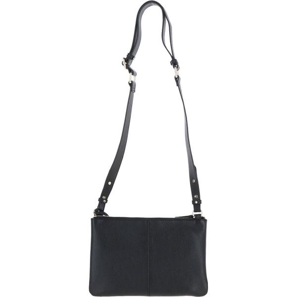 Two Sections Leather Shoulder Bag Black