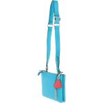 Two Sections Leather Shoulder Bag Blue Atoll