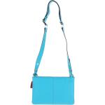 Two Sections Leather Shoulder Bag Blue Atoll