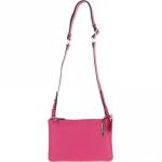 Two Sections Leather Shoulder Bag Raspberry