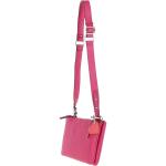 Two Sections Leather Shoulder Bag Raspberry