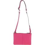 Two Sections Leather Shoulder Bag Raspberry