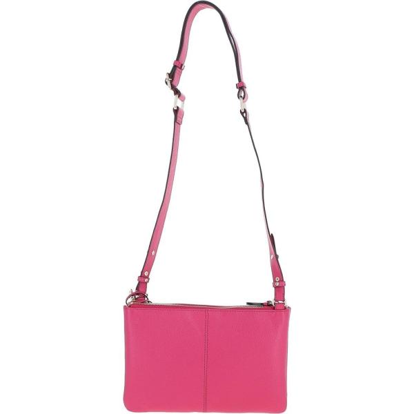 Two Sections Leather Shoulder Bag Raspberry