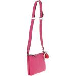 Two Sections Leather Shoulder Bag Raspberry