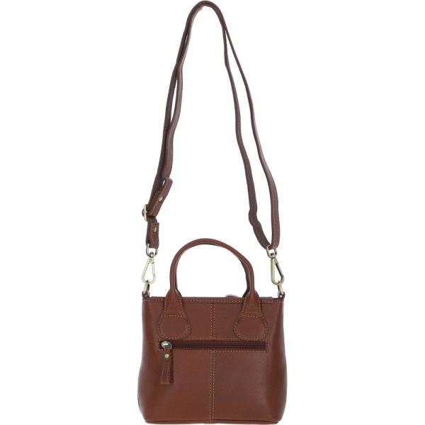 Leather Handbag with Removable Crossbody Strap Green Check