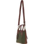 Small Satchel Bag with Twist Lock Green Check