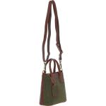 Small Satchel Bag with Twist Lock Green Check