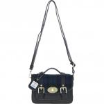 Small Satchel Bag with Twist Lock Black