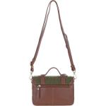 Small Satchel Bag with Twist Lock Green Check