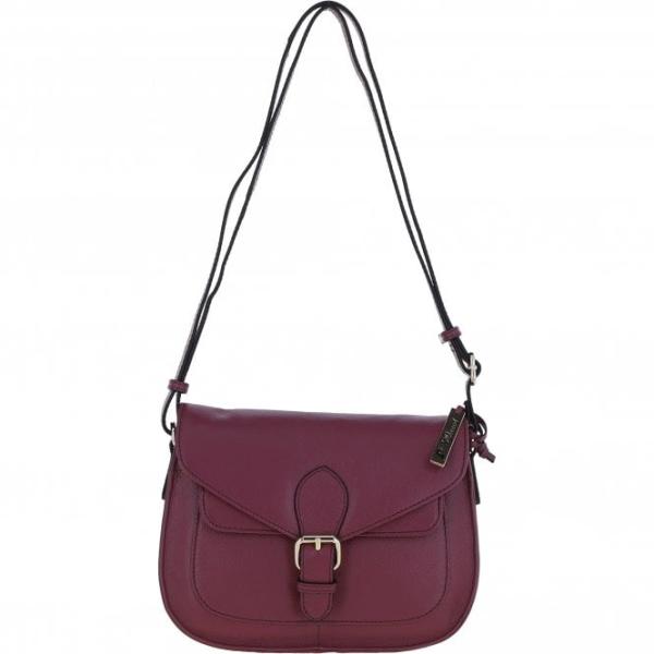 Real Leather Crossbody Bag Light Wine