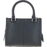 Three Section Leather Tote Shoulder Bag Black