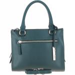 Three Section Leather Tote Shoulder Bag Green