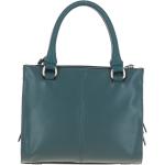 Three Section Leather Tote Shoulder Bag Green