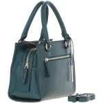 Three Section Leather Tote Shoulder Bag Green