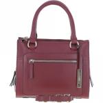 Three Section Leather Tote Shoulder Bag Wine