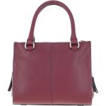 Three Section Leather Tote Shoulder Bag Wine