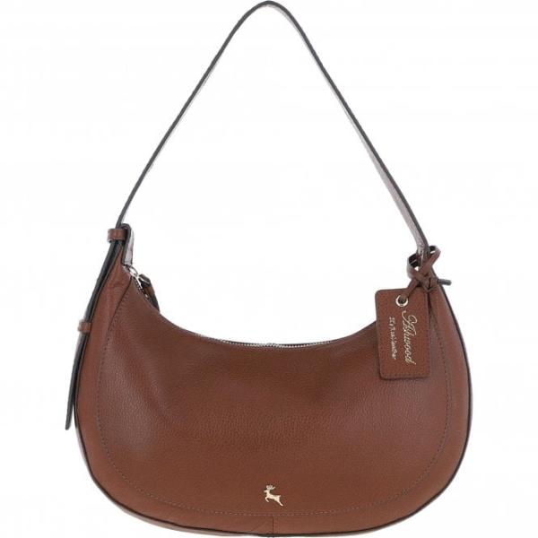 Women's Curved Leather Shoulder Bag