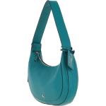 Women's Curved Leather Shoulder Bag Deep Lake