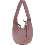 Women's Curved Leather Shoulder Bag Rose