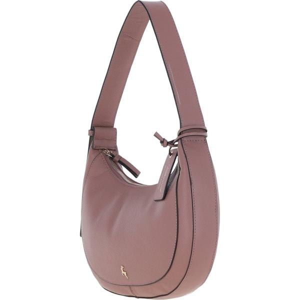 Women's Curved Leather Shoulder Bag Rose