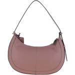 Women's Curved Leather Shoulder Bag Rose