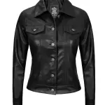 Infinity Leather Women Trucker Jacket