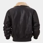 Men's Black Bomber Aviator Jacket with Removeable Shearling Collar