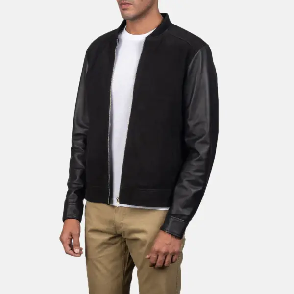 Blain Black Hybrid Bomber Jacket