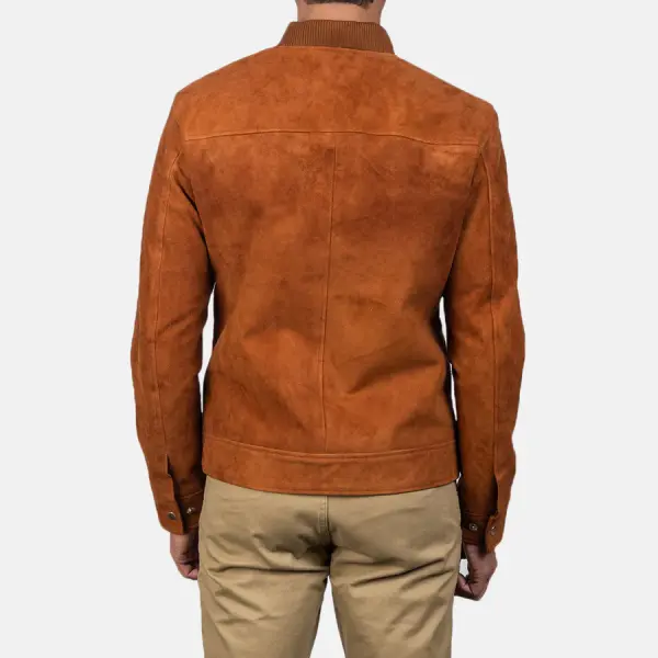 Blain Brown Suede Bomber Jacket