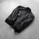 Bomia Ma-1 Black Leather Bomber Jacket