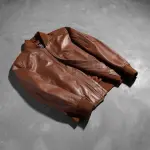 Bomia Ma-1 Brown Leather Bomber Jacket