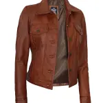 Infinity Leather Women Trucker Jacket