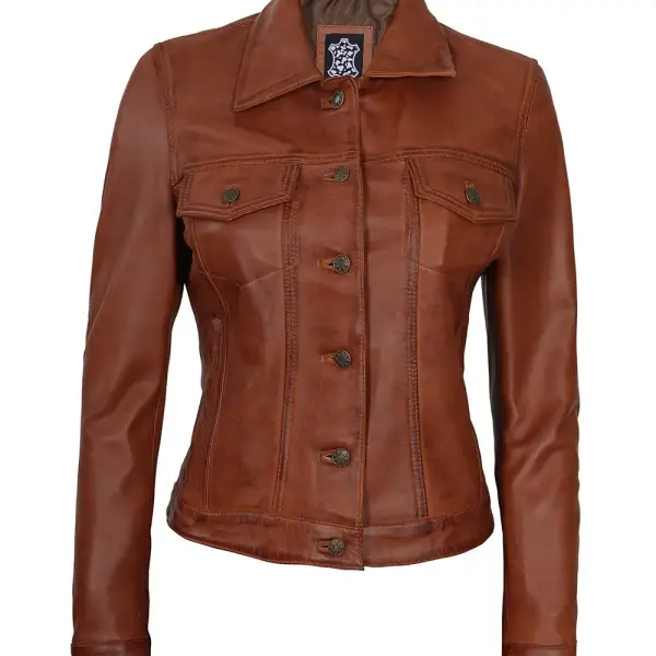 Infinity Leather Women Trucker Jacket