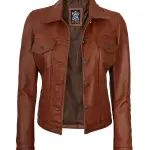 Infinity Leather Women Trucker Jacket