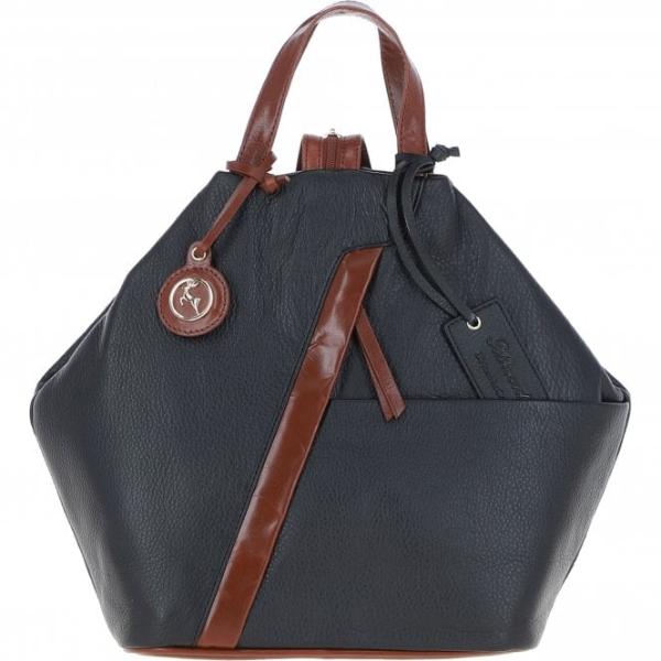 Convertible Leather Tote Backpack Black