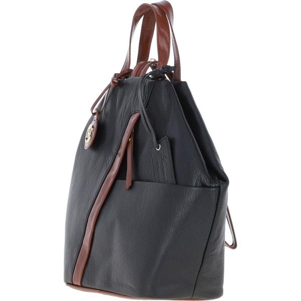 Convertible Leather Tote Backpack Black