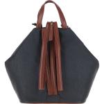 Convertible Leather Tote Backpack Black