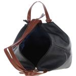 Convertible Leather Tote Backpack Black