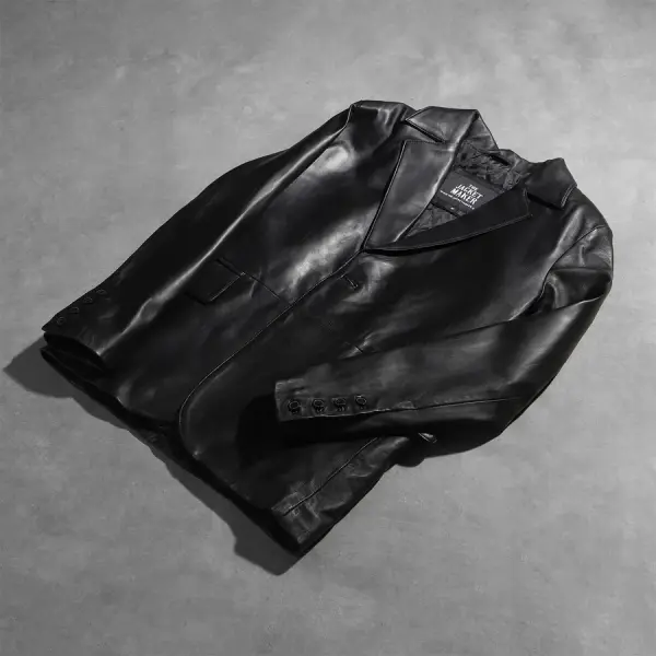 Daron Black Leather Blazer